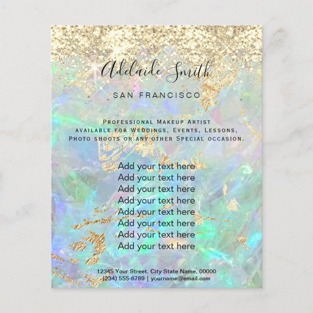 pastel opal glitter background flyer (Front)