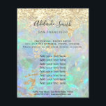 pastel opal glitter background flyer<br><div class="desc">beauty salon professional makeup artist flyer</div>