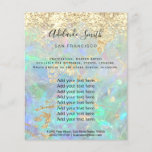 pastel opal glitter background flyer<br><div class="desc">beauty salon professional makeup artist flyer</div>