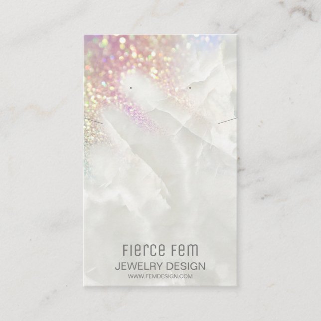 Pastel Opal Glitter Jewellery Display Card (Front)