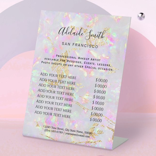 pastel opal price list Pedestal Sign (Creator Uploaded)