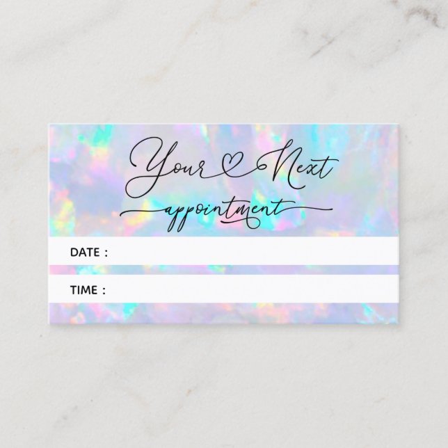 pastel opal texture photo appointment card (Front)