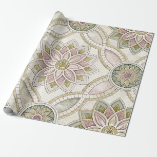 Pastel Opalescent Floral Mosaic - Mandala Wrapping Paper