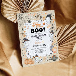 Pastel Orange Black Halloween Ghost Boy Birthday Invitation<br><div class="desc">Hey Boo! Cute ghost theme Halloween birthday invitation. Personalise this spooktacular invite with your details and if you want to further re-arrange the style and placement of the text,  please press the "Click to customise further" button.</div>