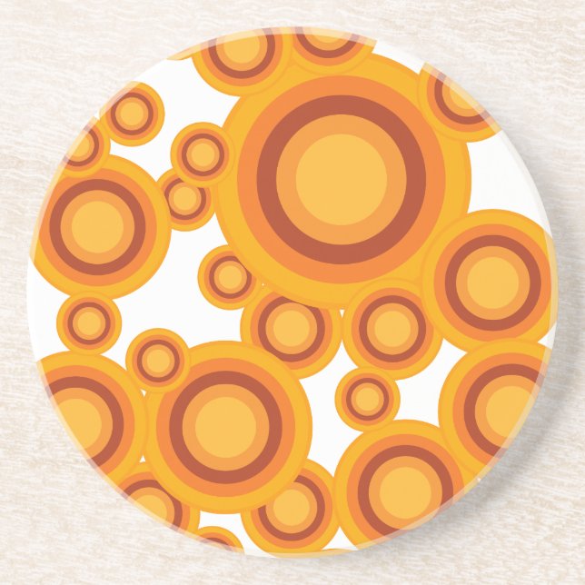 pastel orange circle coaster (Front)