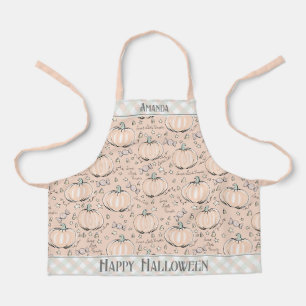 Pastel Orange Little Pumpkin Kids Apron