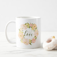 Pastel Orange Peonies Wreath | Love Lettering