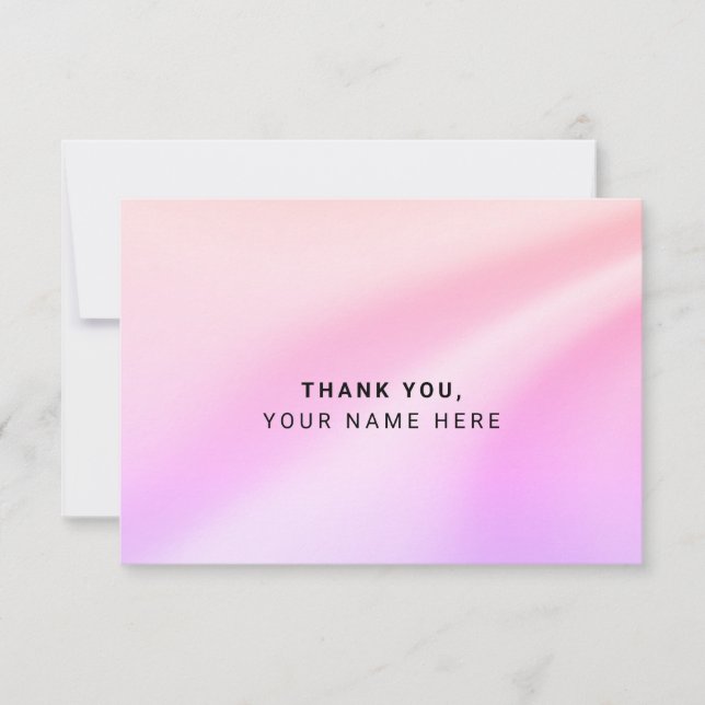 Pastel Orange Purple Simple Thank You Cards (Front)