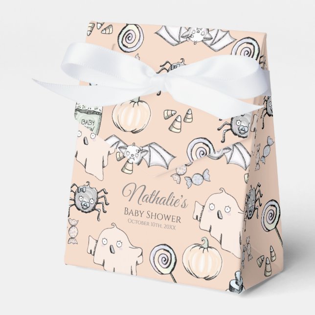 Pastel Orange Spooky Favour Box (Front Side)