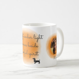 Pastel Orange Watercolor Dachshund Custom Photo Coffee Mug
