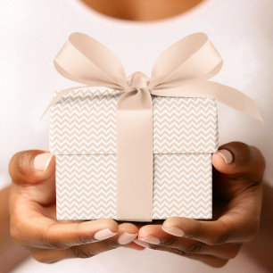 Pastel Orange & White Chevron Stripe Baby Shower Wrapping Paper