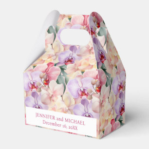 Pastel Orchids Watercolor Favour Boxes
