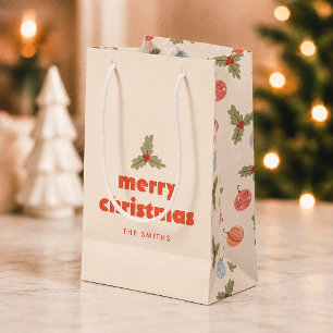 Pastel Ornament Merry Christmas Small Gift Bag