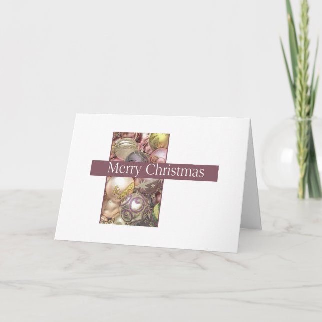 Pastel ornaments holiday card (Front)