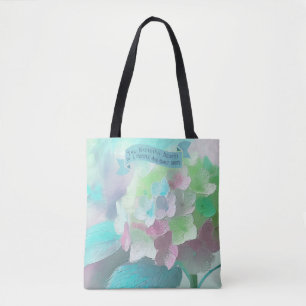 Pastel Orthensia Painted Flower,Bible Quote Mother Tote Bag