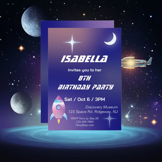 Pastel Outer Space Birthday Invitation (Creator Uploaded)