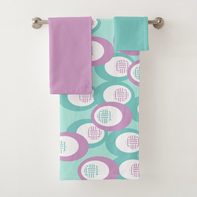 Pastel Ovals  Bath Towel Set (Insitu)