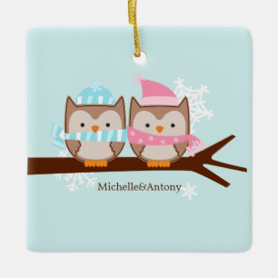 Pastel Owls Ornaments