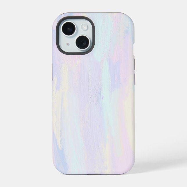 Pastel Paint Strokes iPhone 15 Case (Back)