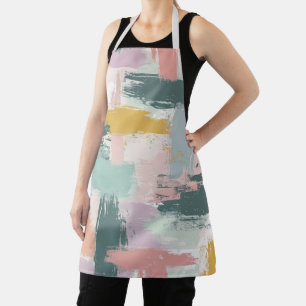Pastel Paint Strokes Pattern Apron