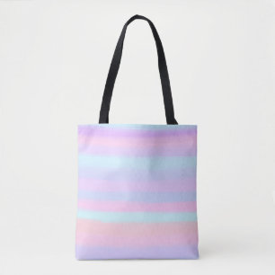 Pastel Painted Stripes Tote Bag