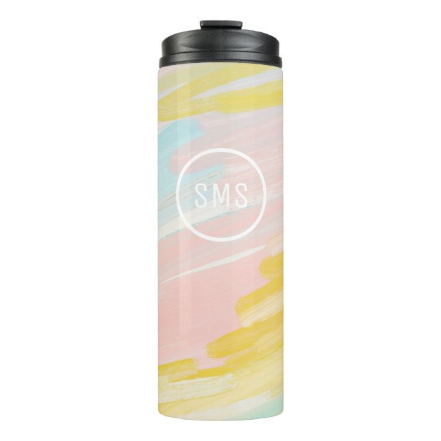 Pastel painting insulated tumbler mug monogram (Front)