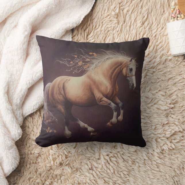 Pastel Painting Of A Running Horse                 Cushion (Blanket)