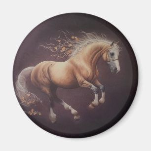 Pastel Painting Of A Running Horse Magnet