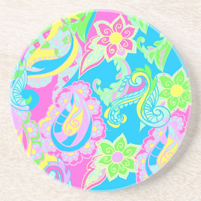 Pastel Paisley Bloom Coaster (Front)