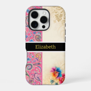 Pastel Paisley Blooms and Whimsical Blush iPhone 16 Pro Case