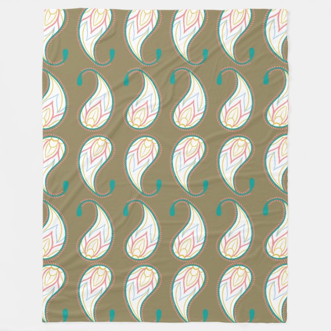 Pastel Paisley Fleece Blanket (Front)
