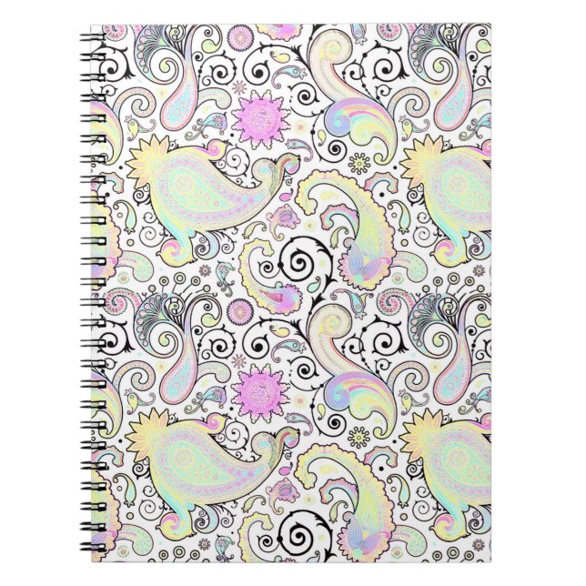 Pastel paisley spiral notebook (Front)
