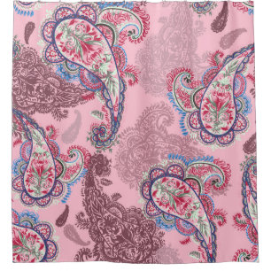 Pastel paisley, traditional ethnic seamless patter shower curtain