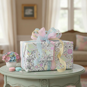 Pastel paisley wrapping paper