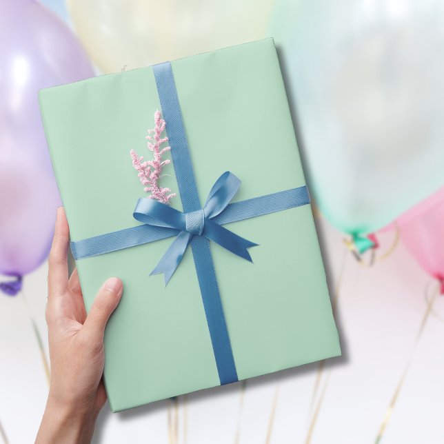 Pastel Pale Green Solid Colour | Classic | Elegant Wrapping Paper (Creator Uploaded)