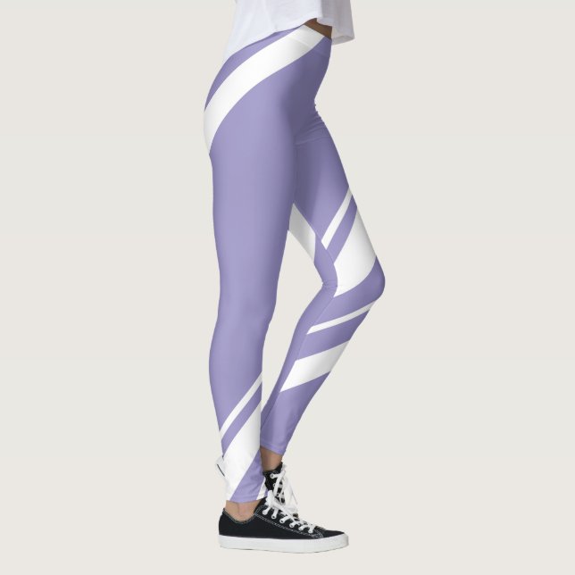 Pastel Pale Lavender Purple Abstract Art Leggings (Right)
