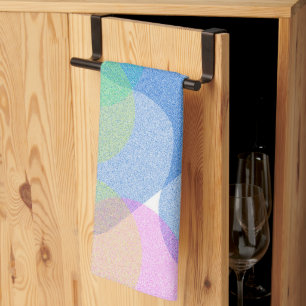 Pastel Pale Turquoise Abstract Art Circles Tea Towel