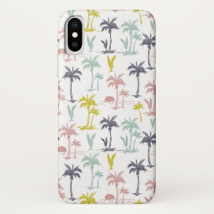 Pastel Palm Tree by the Beach Pattern iPhone X Case