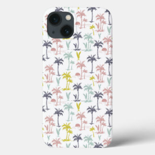 Pastel Palm Tree by the Beach Pattern iPhone 13 Case