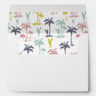 Pastel Palm Tree by the Beach Pattern Envelopes