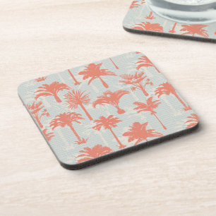Pastel Palm Tree Pattern Coaster