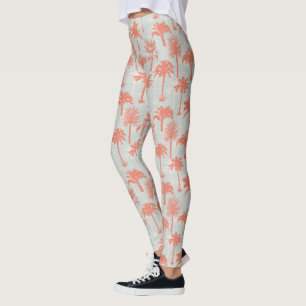 Pastel Palm Tree Pattern Leggings