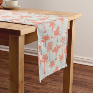 Pastel Palm Tree Pattern Medium Table Runner