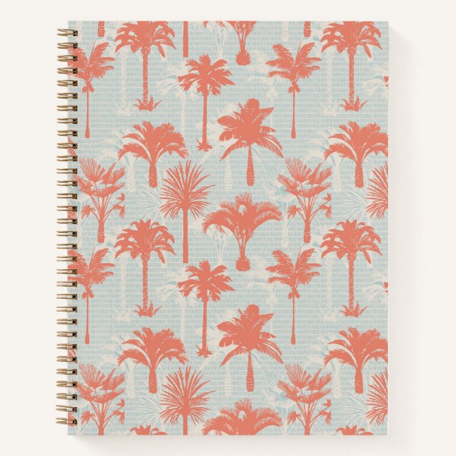 Pastel Palm Tree Pattern Notebook (Front)