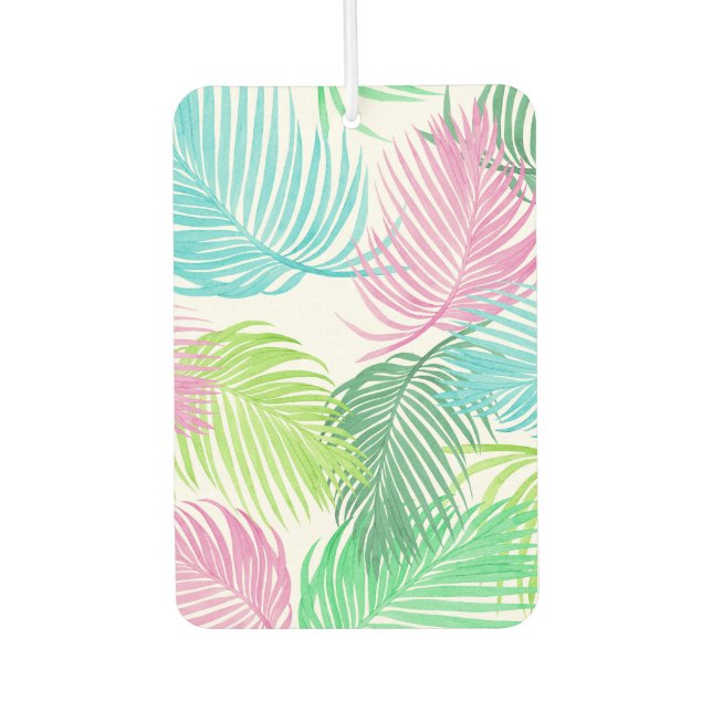 Pastel Palms on a Car Air Freshener (Front)