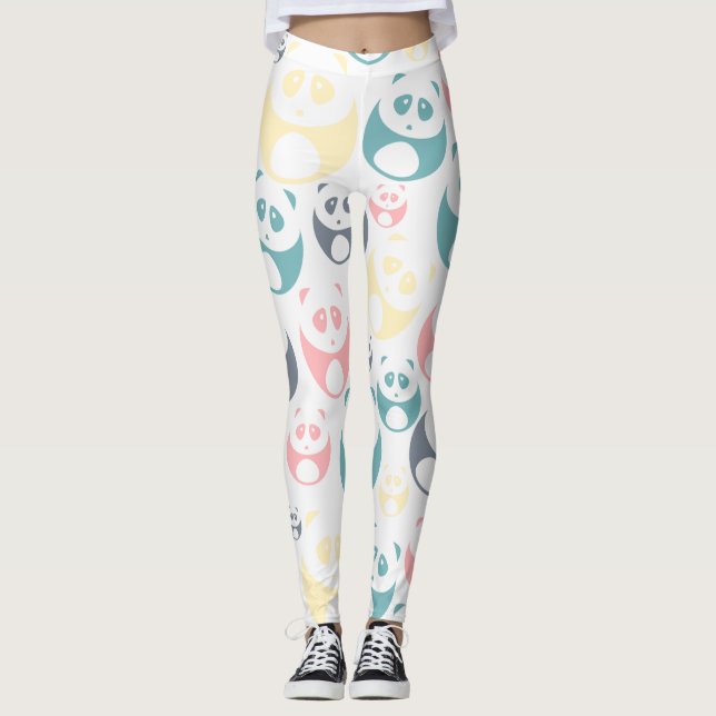 Pastel Pandas Leggings (Front)