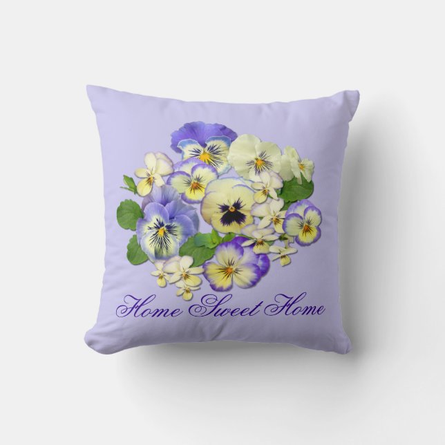 Pastel Pansies Cushion (Front)