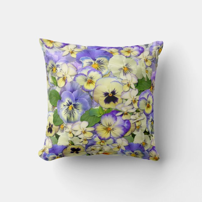 Pastel Pansies Cushion (Front)