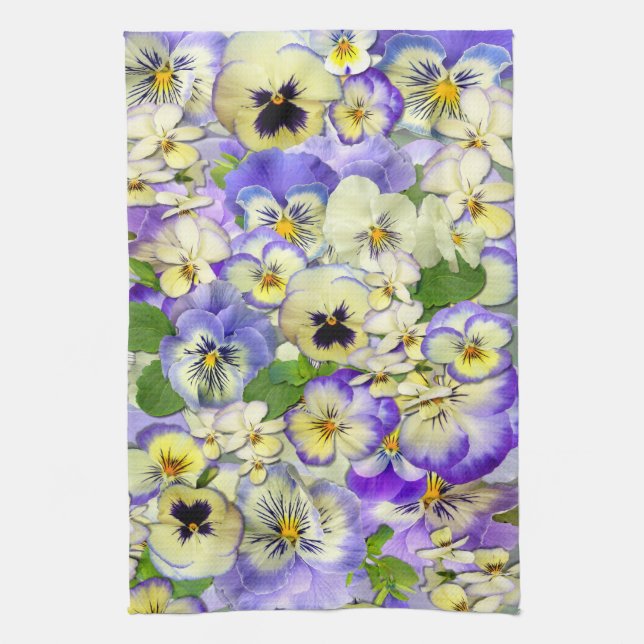 Pastel Pansies ~ Kitchen Towel (Vertical)