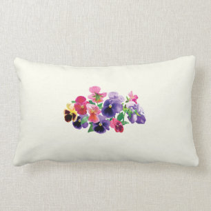 Pastel Pansies Lumbar Cushion